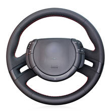 Ручная сшитая черная крышка рулевого колеса из натуральной кожи для Citroen C4 Picasso 2007 2008 2009 2010 2012 2013 2024 - купить недорого