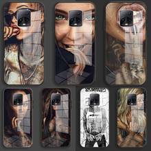 Funda negra de cristal suave para Xiaomi Redmi 9a 8A 7A Note 9 8 7 Pro Y3 9S 8T Prime, funda Sexy para chica tatuadora 2024 - compra barato