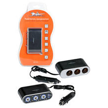 Cigarette lighter-splitter 3 sockets 5A + USB 1A, with load switches airline asp-3s-15 2024 - buy cheap