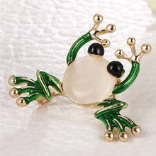 Green Enamel Cartoon Frog Brooch for Women Cute Kawaii Frog corsage accessories Brand Rhinestone Brooches 2024 - buy cheap