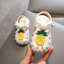 Pineapple Baby Sandals for Girls Closed Toe Toddler Infant Kids Princess Walkers Baby Little Girls Shoes Sandals Summer 2024 - buy cheap