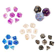 Os dados polyhedral ajustam dados para rpg role playing games 7 peças polyhedral 2024 - compre barato