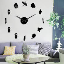 Barber Shop 3D DIY Mute Wall Clock Beauty Salon Wall Art Decor Giant Big Needle Frameless Clock Watch With Mirror Effect Sticker 2024 - buy cheap