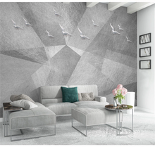 Xuesu Nordic minimalist personality abstract geometric relief bird TV background wall custom wallpaper mural 3D/5D/8D 2024 - buy cheap