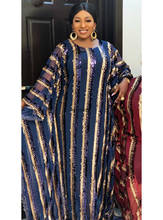 Vestidos africanos de 8 colores para mujer, talla grande, Dashiki, ropa africana con lentejuelas, Abaya, Dubai, vestido musulmán, Túnica de Boubou africano 2024 - compra barato