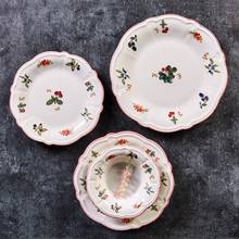 Jumbo Majestic-Juego de cena de 6 plazas, plato de cerámica rosa, vajilla de porcelana blanca, plato profundo de estilo occidental, 24 piezas 2024 - compra barato