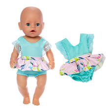 Novo laço azul macacão boneca roupas apto para 43cm bebê boneca roupas reborn boneca acessórios 2024 - compre barato