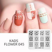 Kads placa de estampa flor 045, modelo de imagem, flor, estilo de estampagem, manicure, estêncil, ferramenta, decorações, carimbo 2024 - compre barato