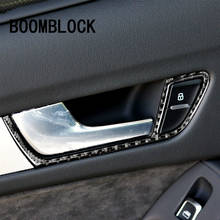 Boomblock adesivo de fibra de carbono interior maçaneta da porta painel capa quadro guarnição decoração acessórios para audi a4 b8 a5 q5 2009-2016 2024 - compre barato