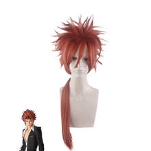 Final fantasy vii remake reno chestnut cosplay perucas para homem 75cm ff7 cosplay peruca de cabelo sintético + peruca boné 2024 - compre barato