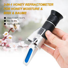 3-em-1 refratômetros de mel para apicultor abelha mel umidade & brix & baumes apicultura mel refratômetro índice de água medidor 2024 - compre barato