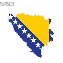 Volkrays Fashion Car Sticker Bosnia Flag Map Accessories Reflective Waterproof Cover Scratches Sunscreen Vinyl Decal,11cm*12cm 2024 - buy cheap