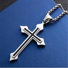 Fashion Vintage Cross Pendant Necklace for Women Men Long Chain Punk Goth Collar Choker Jewelry Accessories Gothic Wholesale 2024 - buy cheap