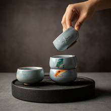 Caneca esmaltada com gelo cerâmico, conjunto de 4 copos com caixa de presente, porcelana criativa ru forno kung fu 2024 - compre barato