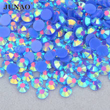 JUNAO 3 4 5 6mm Sapphire AB Nail Art Rhinestone Sticker Round Flatback Strass Diamond Non Hotfix Stones And Crystals Decorations 2024 - buy cheap