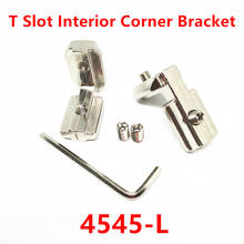Slot t forma de l 4545 de alumínio, perfil de alumínio, conector de canto interno, suporte de articulação com parafuso m8, com 10 peças 2024 - compre barato