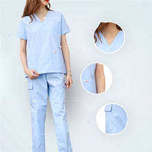 Women Men Medical Uniforms Nursing Scrubs Surgical Suit Doctor Clothing Lab Coat Clinical Top Pants Pharmacy Beauty Hospital 2024 - купить недорого