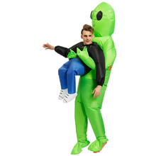 Green Alien Carrying Human Costume Inflatable Funny Blow Up Suit Cosplay for Party XIN-Shipping 2024 - buy cheap