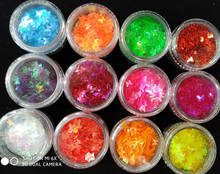 Lantejoulas de unhas com glitter e borboleta, 12 cores ultrafinas, translúcidas, borboleta, arco-íris, glitter 2024 - compre barato