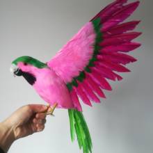 42x60cm hot pink colourful feathers parrot bird hard model,foam&feathers bird prop,home garden decoration toy Xmas gift b0985 2024 - buy cheap