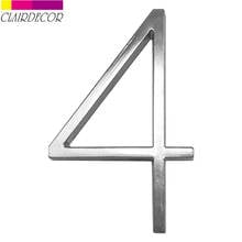 5 in Satin Nicke Modern House Number Hotel Home Door Number Outdoor Address Plaque Zinc Alloy Number for House Address Sign #4 2024 - buy cheap