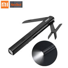 Xiaomi nextool-caneta multifuncional 3 em 1, ferramenta portátil para lanterna, faca, tesoura recarregável por usb, ipx4, à prova d'água 2024 - compre barato