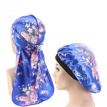 2 Pcs Unisex Durags Bonnet Set Hiphop Du-rag Long Tail Pirate Cap Night Sleep Hat Du Doo Rag Turban Headwear Floral Head Wrap 2024 - buy cheap