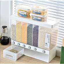 Wall-Mounted Dry Food Dispenser Seperated Grain Cereal Can Rice Storage Box Classification Metering Rice Cylinder Automatic Rice 2024 - buy cheap