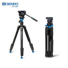 Benro a2883fs4 tripé de vídeo profissional, suporte de câmera de alumínio s4, seção de cabeça hidráulica 4kg 2024 - compre barato