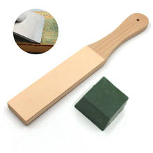 Knife Sharpener Wooden Handle Leather Sharpening Tools Handmade Razors Polishing Board And Polishing Wax Leather Paste 2024 - buy cheap