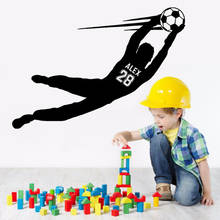 Custom Wall Sticker Football Goalkeeper Personalized Name & Number Vinyl Art Wall Decals Home Decoration Boys Kids Room Y991 2024 - buy cheap