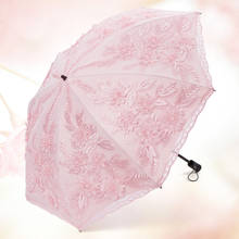 Top-grade Dual- folding Mini Umbrella Rain Women sun umbrellas  for female Lace Princess Umbrella Embroidery wedding Umbrella 2024 - buy cheap