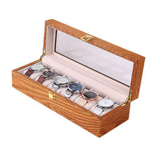 New Fashion 6 Slots Wooded Watch Box Retro Flip Watches Packaging Case Jewelry Clock Display Storage Box Organizer Gift Boxes 2024 - buy cheap