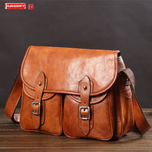 Genuine Leather Men's Bag Leather Shoulder Messenger Bag Fashion Casual Korean Large Capacity Men Messenger Bags 2022 New Wave 2024 - buy cheap