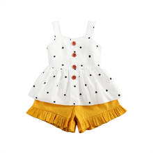 Summer Newborn Baby Girls Clothes Sets Polka Dots Print Ruffles Vest Tops+Shorts Pants Toddler Girls Casual Cotton Outfits Sets 2024 - buy cheap