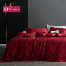 Sondeson Luxury Beauty 100% Silk Wine Red Bedding Set 25 Momme Silk Healthy Skin Duvet Cover Bed Linen Set Queen King For Adult 2024 - buy cheap
