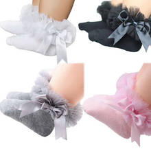 0-8Y Princess Kids Tutu Socks Short Girls Baby Silk Ribbon Bowknot sock Lace Ruffle Cotton Ankle Socks 2024 - buy cheap