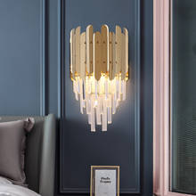 Yoogee-arandela luminosa de parede dourada em aço inoxidável, iluminação led decorativa para sala de estar e áreas internas 2024 - compre barato