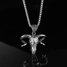 Satan Goat Amulet Pendant Satanism Head Devil Angel Hell God Lucifer Necklace Stainless steel Chain Rock Punk Men Jewelry 2024 - buy cheap