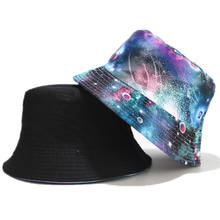 Sombrero de pescador con estampado de galaxia y grafiti para mujer, gorra de pescador con protector solar, de algodón, doble cara 2024 - compra barato