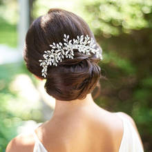 Trendy Crystal Tiara Opal Rhinestone Wedding Hair Combs Headpiece Women Back Decorative Combs Bridal Hair Accessories Jewelry 2024 - buy cheap