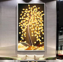 CFART Golden Tree Oil Painting Money Tree Canvas Poster Print Wall Picture Living Room Print Art Painting Home Decor 2024 - buy cheap