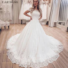 E JUE SHUNG Vintage Lace Appliques Luxury Wedding Dresses Ball Gown Off the Shoulder Wedding Gowns Bridal Dress robe de soiree 2024 - buy cheap