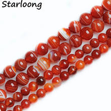 Red stripe onyx Agata Round Carnelian Selectable 4 6 8 10mm Natural Stone Beads For Jewelry Making DIY Bracelet Necklace 2024 - buy cheap