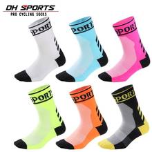 Compression Cycling Socks Men Women Sport Socks Anti-slip Wear-resistant Running Socks Mid Stocking Basketball Football Socks 2024 - buy cheap