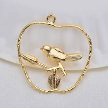 (1013)6PCS 35 *25 MM 24K Gold Color Brass Branch bird Charms Pendants High Quality Diy Jewelry Accessories 2024 - buy cheap