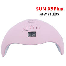 Sun x9-lâmpada led uv de secagem rápida para unhas, 48w, equipamento para limpeza pessoal, com sensor automático 2024 - compre barato