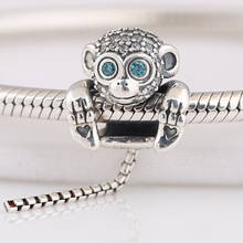 Authentic S925 Silver  Bead fit Pandora Bracelet Bangle Cute Monkey Charm DIY Jewelry 2024 - buy cheap