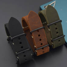 Artesanal de alta qualidade couro pulseira pulseira correia otan leahter relógio pulseira correia 20mm 22mm 24mm 26mm acessórios do relógio 2024 - compre barato