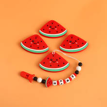Kovict 1pcs Cartoon Watermelon Pattern Baby Teething Necklace Materials Food Grade Silicone Teether BPA Free for Baby Gift Toy 2024 - buy cheap